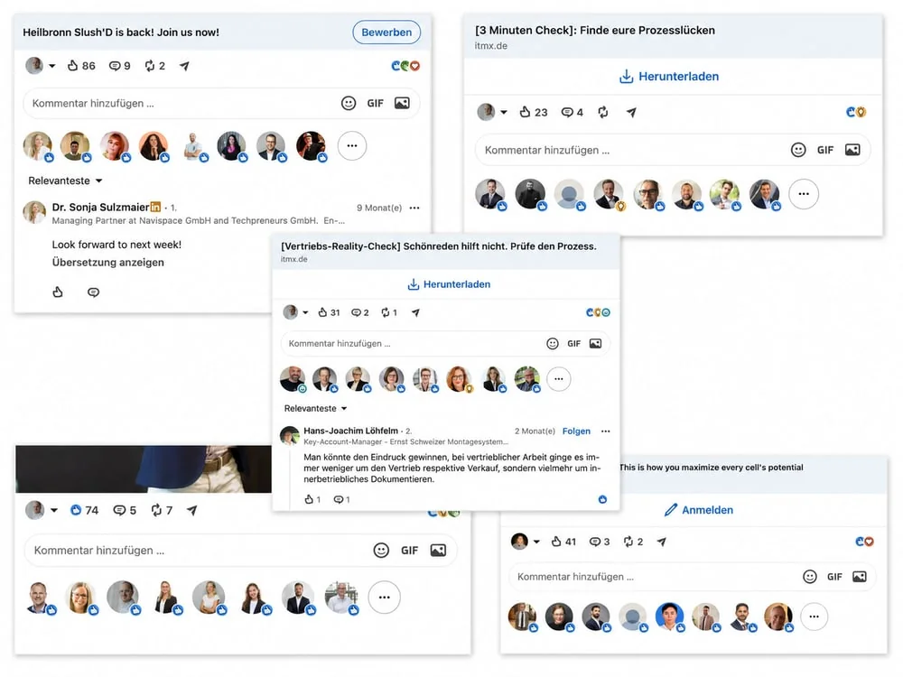 Comments, likes, and shares within the target audience